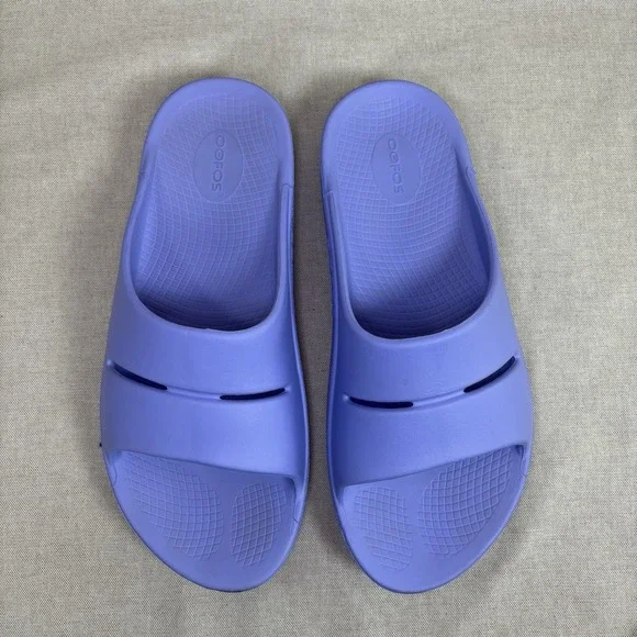 OOFOS OOahh Sz 13 Womens 11 Mens Slip On Slide Recovery Sandals Purple - Picture 3 of 8